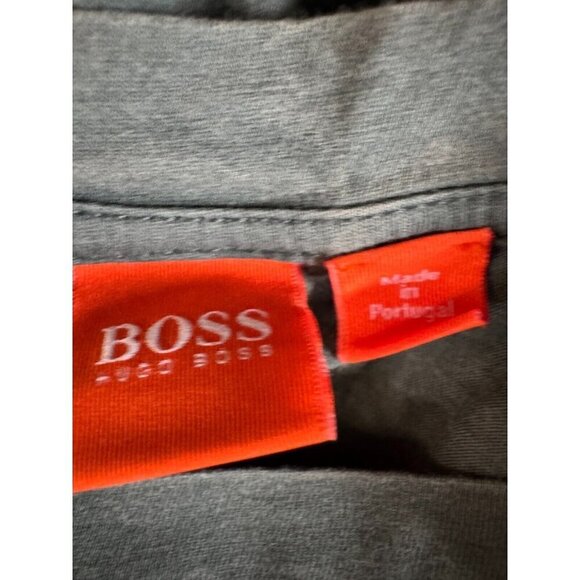 HUGO BOSS Green Sheer Lightweight Crew Neck Long Sleeve Graphic Tee Mens Size XL - Picture 5 of 7